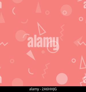 Modèle sans couture avec 80s style geometics memphis et seul ton de couleurs Illustration de Vecteur
