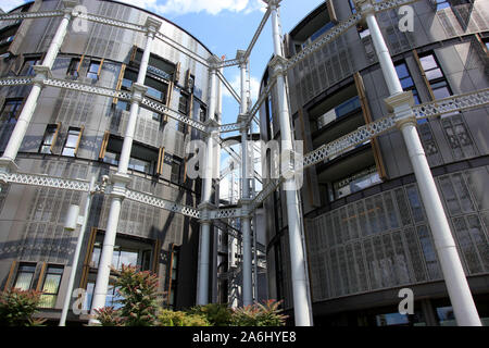 Gasholder Park, Camley Street, Kings Cross, Londres, Royaume-Uni Banque D'Images