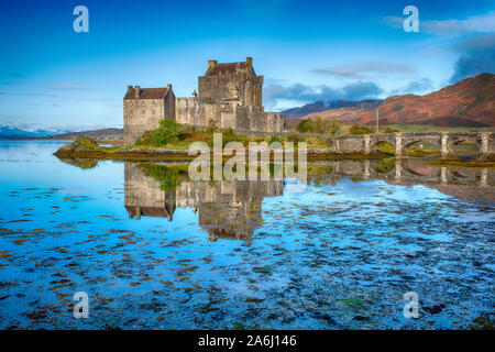 Le Château d'Eilean Donan, Ecosse, Dornie, Kyle of Lochalsh IV40 8DX Banque D'Images