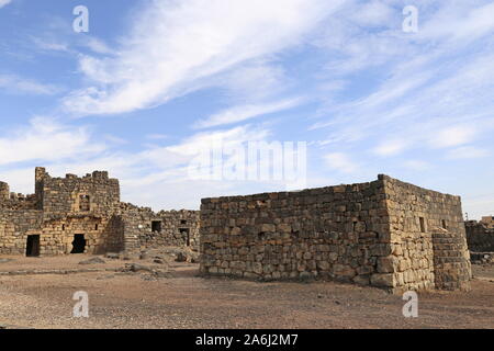 Mosquée Ayyubid, Qasr Al Azraq, château du désert de l'époque romaine, gouvernorat de Zarqa, Jordanie, Moyen-Orient Banque D'Images