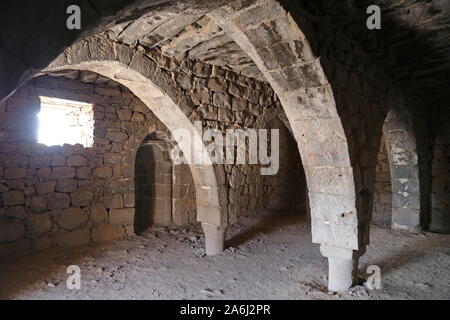 Mosquée Ayyubid, Qasr Al Azraq, château du désert de l'époque romaine, gouvernorat de Zarqa, Jordanie, Moyen-Orient Banque D'Images