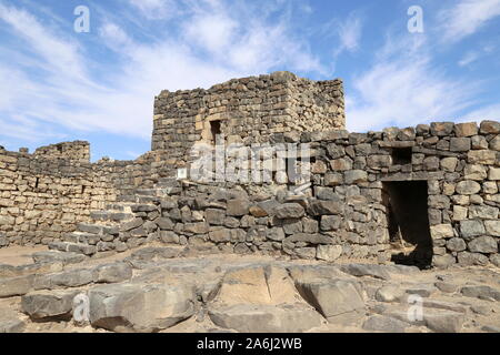 Côté nord, Qasr Al Azraq, Château du désert de l'époque romaine, gouvernorat de Zarqa, Jordanie, Moyen-Orient Banque D'Images