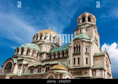 Détail des dômes de la Cathédrale Saint Alexandre de Sofia (Bulgarie) Banque D'Images