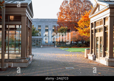 Salem, Oregon - 27 octobre 2019 : Construction de bibliothèque d'état de l'Oregon en saison d'automne Banque D'Images