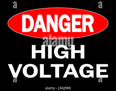 Danger haute tension sign Banque D'Images