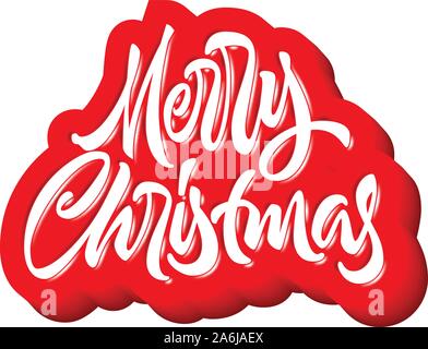 Joyeux Noël handdrawn calligraphique avec lettrage style puffy jelly Illustration de Vecteur