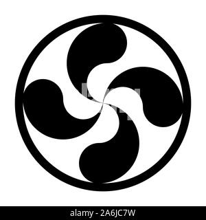 Lauburu ou croix Basque Banque D'Images