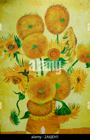 1889 tournesols, Vincent Van Gogh 1853-1890, Musée Van Gogh, Amsterdam, Pays-Bas. Banque D'Images