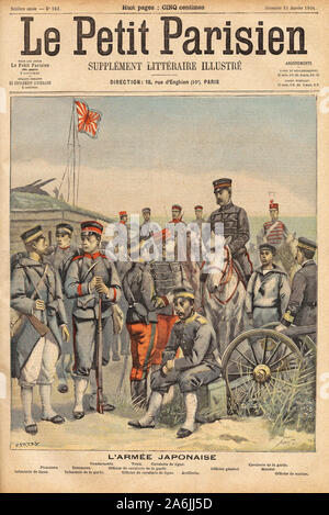 Guerre russo-japonaise (Guerre russo japonaise) : Constitution de l'armée japonaise. Gravure dans "Le Petit Parisien", le 31/01/1904. Banque D'Images