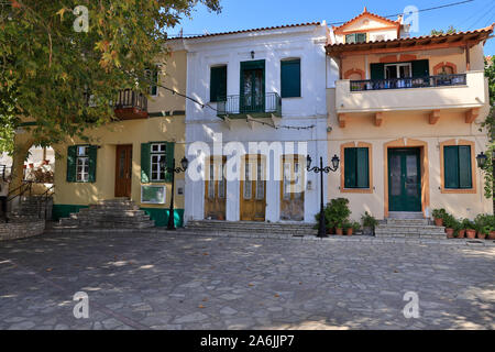 Les petites villes Marathokambos, Voutliotes Koumaiika Platanos, et sur l'île égéenne grec de Samos. Banque D'Images