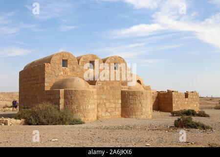 Qusayr (ou Quseir) Amra, Château du désert de l'époque d'Umayyad, site classé au patrimoine mondial de l'UNESCO, Wadi Bumm, gouvernorat de Zarqa, Jordanie, Moyen-Orient Banque D'Images