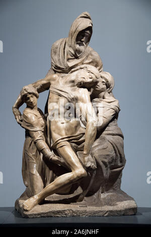 La Haute Renaissance italienne Pietà Bandini (Le Dépôt) sculpture de marbre de XVI siècle par Michel-ange dans le Museo dell'Opera del Duomo (Musée de l'e Banque D'Images