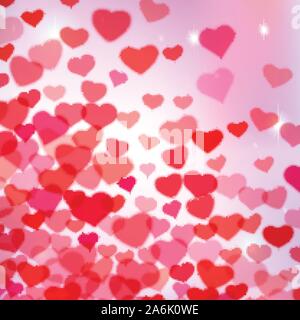 Valentines Day background avec des coeurs tendres floue Illustration de Vecteur