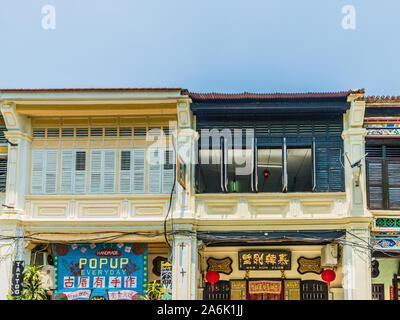 Un shophouse chinoise typique dans la région de George Town, Malaisie Banque D'Images