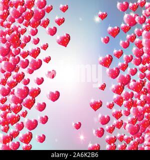 Valentines Day background avec des coeurs gem Illustration de Vecteur