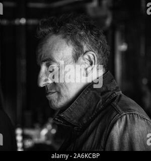 New York, NY - Nov 5th, 2018 : Bruce Springsteen backstage au Madison Square Garden. Photographié par Robin Sato pour l'NY Comedy Festival Banque D'Images