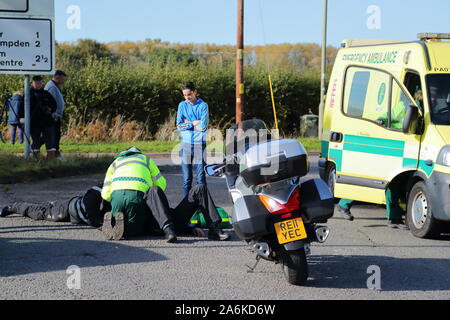 Benson, UK, le 27 octobre 2019, plus de 4 500 motards se sont rassemblés à RAF Benson pour le Tour de respect pour PC Andrew Harper de Benson à Abingdon. L'événement a été éclipsé par un accident près de Dorchester. Credit : Uwe Deffner / Alamy Live News Banque D'Images