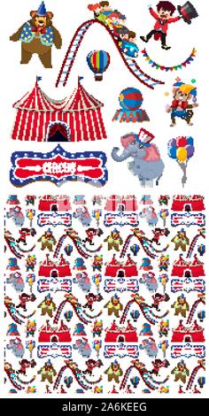 Seamless background design avec le thème du cirque illustration Illustration de Vecteur