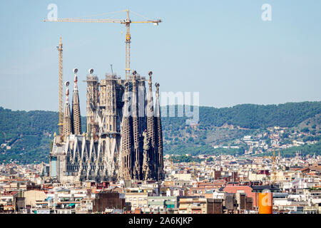 Barcelone Espagne,Catalogne Eixample,Basilique de la Sagrada Familia,Cathédrale catholique romaine,architecte Antoni Gaudi,Art Gothique Nouveau,UNESCO World Heri Banque D'Images