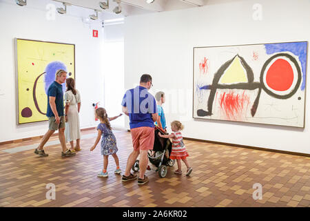 Barcelone Espagne,Catalogne Catalunya,Parc de Montjuic,Fondation Fundacio Joan Miro,Musée d'art contemporain,intérieur intérieur intérieur intérieur,galerie ga Banque D'Images