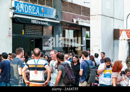 Barcelone Espagne, Catalogne Catalunya, Poblenou, Avinguda Diagonal, Andrea, bar bars, restaurant restaurants repas manger dehors café cafés bistro, extérieur Banque D'Images