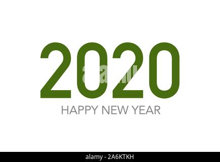 Heureuse nouvelle année 2020 couleur insta bannière en fond blanc pour vos vacances saisonnières des dépliants, des cartes de Noël et félicitations. Illustration de Vecteur