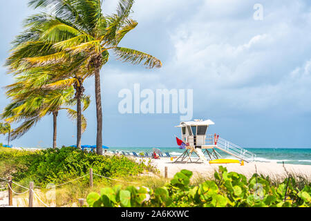 Lifeguard station sur la plage à Fort Lauderdale, en Floride. Banque D'Images