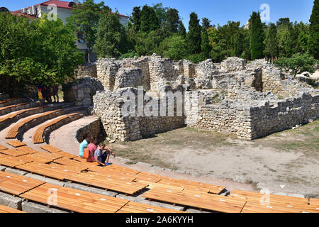 Sébastopol, en Crimée - Juillet 3,2019. Amphithéâtre romain sur le territoire de l'ancienne ville de Tavricheskiy Khersones Banque D'Images