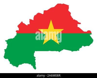 Burkina Faso carte drapeau Vector illustration EPS 10. Illustration de Vecteur