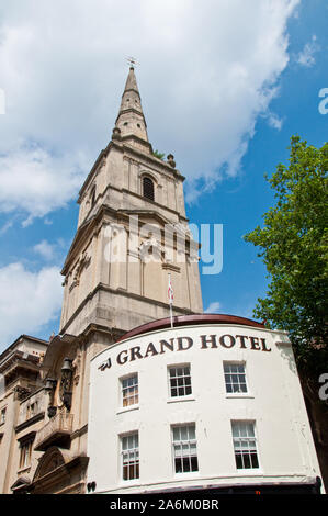 Tour et clocher de l'Église du Christ avec Saint Ewen. Broad Street, Bristol Banque D'Images