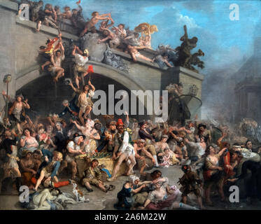 Piller la cave du roi à Paris par Johann Zoffany (1733-1810), huile sur toile, c.1793. Le tableau montre les citoyens français d'assaut le palais des Tuileries en août 1792, pendant la Révolution française. Banque D'Images