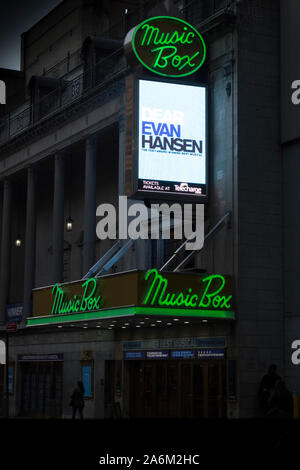 'Cher Evan Hansen' au Music Box Theatre, New York City, NY Banque D'Images