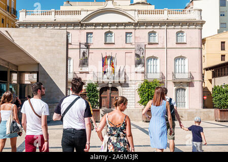 Valencia Espagne,Hispanic Latino,Ciutat Vella,vieille ville,centre historique,Plaza de l'Almoina,Palacio de Colomina,façade extérieure,par Manuel Ferrando M. Banque D'Images