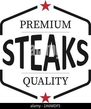 Des steaks vintage stamp logo sur fond blanc Illustration de Vecteur