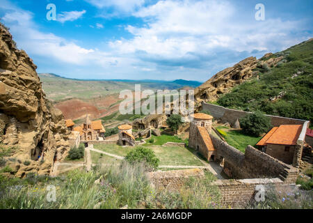 David Gareja monastère de la grotte et le paysage géorgien, Sighnaghi, Géorgie Banque D'Images