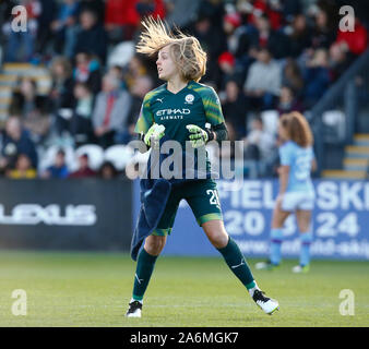 Manchester, UK. 27 Oct, 2019. Manchester, Angleterre - 27 OCTOBRE : Ellie Roebuck de Manchester City au cours de la Barclays Women's WFC super match de championnat entre Arsenal et Manchester City femmes Femmes à Meadow Park Stadium le 27 octobre 2019 à Borehamwood, Angleterre : Crédit photo Action Sport/Alamy Live News Banque D'Images