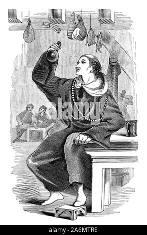 "Le Frère's Tale' est une histoire dans Les Contes de Canterbury de Geoffrey Chaucer, dit le Frère Huberd et centres autour d'un invocateur corrompus et ses interactions avec le diable. La tale est un amer et quelque peu satirique attaque sur la profession de summoner-fonctionnaire dans les tribunaux ecclésiastiques qui convoque les gens à assister - et en particulier l'Invocateur, un des autres personnes sur le pèlerinage Banque D'Images