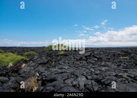 Champ de lave pahoehoe sur Hawai'i Banque D'Images