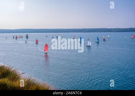 Portoroz, Slovénie - Oct 12 2019 : Bateaux à voile Voile de Portoroz vers golfe de Trieste, Italie, à l'régate Barcolana 2019 Banque D'Images