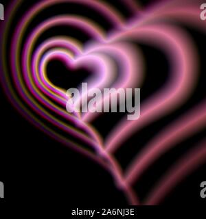 Carte coeur avec aberrations colorées Illustration de Vecteur