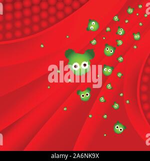 Les bactéries de la maladie attaque Illustration de Vecteur