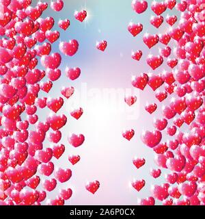 Valentines Day background avec des coeurs gem Illustration de Vecteur