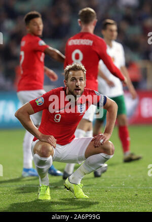 Sofia, Bulgarie - 14 octobre 2019 : Harry Kane est vu en action lors de la Bulgarie contre l'Angleterre match qualificatif européen de 2020. Banque D'Images