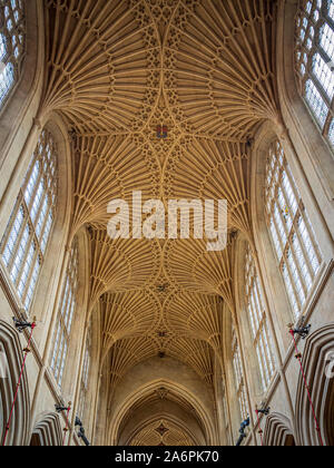 L'Abbaye de Bath, une église paroissiale de l'Église d'Angleterre et de l'ancien monastère bénédictin à Bath, Somerset, Angleterre. Banque D'Images