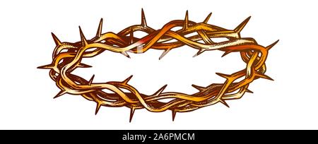 Couronne d'Épines symbole religieux vecteur de couleur Illustration de Vecteur