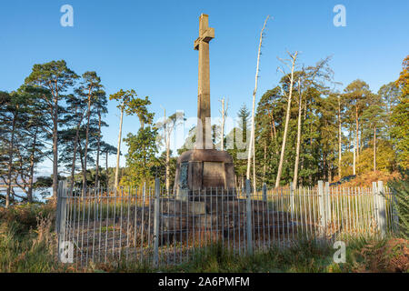 Mémorial à l'Honorable Philip64GJF620 Howard du Welsh Guards - au-dessus du Loch Shiel - Acharacle, Dalelia, Ecosse Banque D'Images