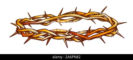 Couronne d'Épines symbole religieux vecteur de couleur Illustration de Vecteur