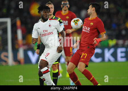 Roma, Italie. 27 Oct, 2019. Javier pastore (Roma) - Franck kessie (milan)pendant que les Roms contre l'AC Milan, Serie A soccer italien Championnat Hommes à Roma, Italie, le 27 octobre 2019 - LPS/Renato Olimpio Crédit : Renato Olimpio/fil LPS/ZUMA/Alamy Live News Banque D'Images