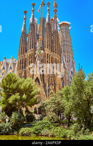 Barcelone, Espagne - 30 juin 2019 : église de la Sagrada Familia à Barcelone. Église de la Sainte Famille Banque D'Images