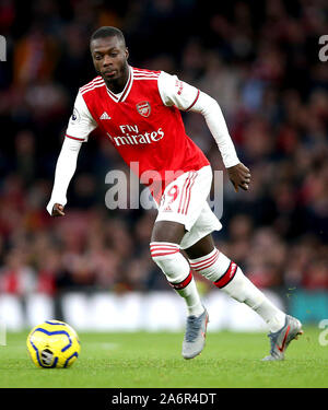 Nicolas d'Arsenal Pepe en action pendant la Premier League match à l'Emirates Stadium, Londres. Banque D'Images